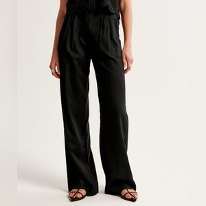 A&F Linen-Blend Pant - Black